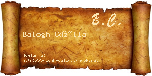 Balogh Célia névjegykártya
